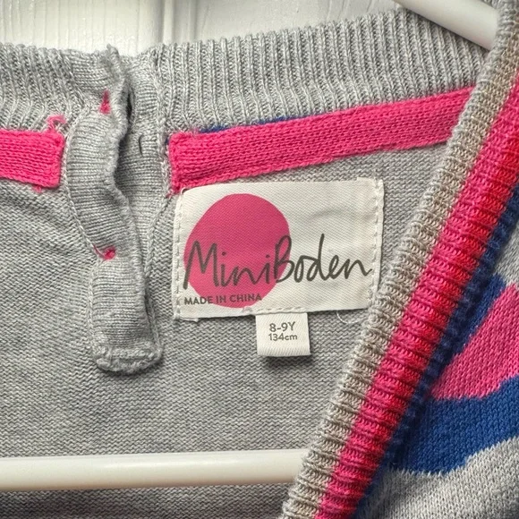 Mini Boden Girls Sweater Dress Animal Print Cheetah Pockets Size 8-9 - Picture 4 of 6